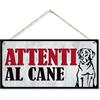 CARISPIBET Attenzione al Cane Cartello in PVC per Esterni Targa di Avvertimento per Porta Casa Recinzione 15 x 30 cm Resistente e Impermeabile