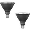 ledscom.de 2 x E27 lampadina LED, PAR38 collo corto, bianco (4200 K), 16,1 W, 1379lm, 45°, specchio riflettore (argento)