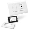 topolenashop Presa Elettrica da Muro 503 Incasso con 2 Interruttori e 1 Presa Bipasso, Multipresa da Incasso Prese Elettriche con Placca Perfetta per Molteplici Utilizzi, Casa, Ufficio