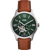 Fossil Townsman orologio per uomo, movimento automatico, bracciale in acciaio o cinturino in pelle, 44 mm, Verde Scuro
