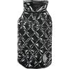 Record - Cappottino Impermeabile Gabrielle per Cani, Elegante con Interno in Felpa e Finish Lucido, Chiusura a Strappo, Foro Guinzaglio. Protegge da Pioggia e Freddo, Massimo Comfort | Nero, 3XS