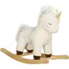 AIYAPLAY Cavallo a Dondolo per Bambini a Unicorno, Cavallino Cavalcabile con Suoni e Rivestimento Morbido, Età 2-4 Anni, Bianco