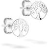 Tamaris gioielli Tree of Life Collection, collana, orecchini (orecchini a bottone & orecchini a cerchio) & bracciale in acciaio inossidabile con Lebensbaum-Motiv. Talisman idea regalo