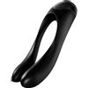 Satisfyer, vibratore, vibratore da dito, 'Candy Cane', con batteria, silicone medicale, 10 cm, colore:nero