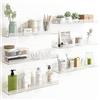 BAKAJI Set 6 Mensole in Acrilico Trasparente da Parete Design Moderno, Scaffalatura a Muro Multiuso, Scaffale Organizer Camera da Letto, Soggiorno, Cucina, Bagno, Libreria Salvaspazio 38 x 10 x 5 cm