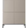 Selsey Bemmi-Cassettiera con 4 Ante e 8 Scomparti, 100 cm, Colore, Legno ingegnerizzato Metallo, Beige e Nero, 100 (Breite) / 122 (Höhe)