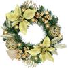 Flair Flower Corona natalizia decorativa con luce LED, Poinsettia, bacche, rami, palline per albero di Natale, 30 cm, corona dell'Avvento, ghirlanda di abete, corona di Natale, stella di Natale