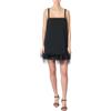 Pinko Trebbiano Abito Crepe Stretch con Piume, Vestito da Festa Donna, Z99_Nero Limousine, 42