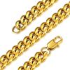 GoldChic JEWELRY Collan oro uomo Collana a catena cubana Miami da 10 mm in oro, collana uomo in acciaio inossidabile 316L a catena cubana 61cm regalo per papà