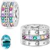 LNQOBU Clip/Stopper Charms per Bracciale Argento 925 Pave Cubic Zirconia Bead Stella Luna Farfalla Blu Gioielli Regalo per Donna
