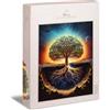 Ulmer Puzzleschmiede - Puzzle da 1000 pezzi Yggdrasil - Design di puzzle sofisticato e meravigliosamente messo in scena - L'albero del mondo tra i mondi superiori, terrestri e sotterranei -