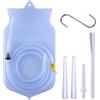MOAJAZA 2 litri di sacca per clistere riutilizzabile per la pulizia del colon, clisteri con tubo lungo in silicone, 4 punte, flusso d'acqua controllato, set di irrigatori da viaggio