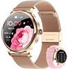 BKOHJAJI Smartwatch Donna IP68 con Schermo AMOLED 1,43/Chiamata Bluetooth Orologio Smartwatch, 120+ Sport/Frequenza Cardiaca/SpO2/Pressione Sanguigna/Sleep Smart Watch Donna Rotondo per Android iOS