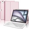SENGBIRCH Custodia con Tastiera per iPad Air 13 con chip M3 2025 / Air 13 M2 2024, Italiano QWERTY Tastiera Bluetooth Magnetica Staccabile per iPad Air 13'' M3 2025/Air 13'' M2 2024, Rosa