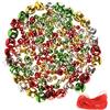 YiYa 200 Pezzi Campanelli Natalizi Colorati Fai da Te per Decorazioni Natalizie, Ghirlande e Vacanze (Multicolore, 1 CM, 1,5 CM, 2,5 CM)