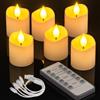 PChero Tea Light Candele Led, 6 Pezzi Candele Tealight Luci a Led Batteria Natalizie Decorative Finte Piccolo Elettriche Effetto Reale Per Halloween Natale Decorazioni Casa