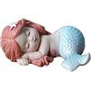 HomeFairy Fatina in miniatura, decorazione da giardino o per terrario, statuetta decorativa in resina da tavolo o mensola Mermaid Blue