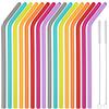 QGGTQG 16 Pezzi di Cannuccia Silicone, Cannucce Riutilizzabili con Spazzolino per la Pulizia, Ecologiche Senza BPA, Cannucce Lunghe Utilizzabili per Caffè, Bevande, Cocktail, Accessori per Feste