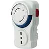 Electraline 58108 Timer Meccanico, Regolazione di Countdown Fino a 60 Min. Spina 16A a Presa bivalente 10/16 A, Bianco