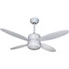 Zephir, Ventilatore da Soffitto, Ventilatore con Luce, Colore Bianco, 3 Velocità, 4 Pale in Legno, Diametro 107 cm, Funzione Reversibilità, Ventilatore Controllo con Telecomando