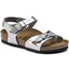 BIRKENSTOCK RIO METALLIC SILVER BAMBINA 24-35