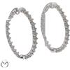 Orecchini oro bianco 18 kt 750 cerchi zirconi -838/ST-