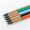 Penna a sfera a scatto con fusto plastica e bamboo e refill nero Elba personalizzate o neutre
