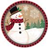 amscan Winter Wonder - Piatto da dessert, pupazzo di neve, Natale, feste, 17,8 cm, diametro 8 pezzi