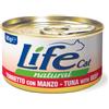 Life Cat Wet LifeCat Natural Adult Alimento umido per gatti 12 x 85 g - Tonnetto con Manzo
