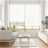 Blindecor Lira tenda a rullo giorno e notte, colore Bianco, tenda per interni 110 x 180 cm (Larghezza x Altezza) | Dimensioni del tessuto 107 x 175 cm. Eleganti tende giorno e notte