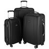 HAUPTSTADTKOFFER - Wedding - Set di 3 Valigie Trolley rigido TSA 4 ruote ABS, (S, M, L), Nero