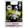 Bosch Lampadina Alogena H4 Plus 90, 12 V 60/55 W, con il 90% di Luce in più - Attacco P43t - Confezione da 1 Lampadina