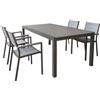 MIlani Home TRIUMPHUS - set tavolo in alluminio e polywood cm 180/240 x 100 x 73 h con 4 poltrone Xanthus