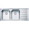 Franke Lavello Neptune Nex 621 inox satinato 2 vasche 116x51 con gocciolatoio