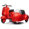 Piston Car Piaggio Vespa con Sidecar Rosso Moto Elettrica da Bambini a Batteria 12 V