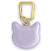 cellularline UNTAGS - Charm Gatto - Materiale Effetto Pelle - Ciondolo per Smartphone, Portachiavi con Moschettone in Metallo Colore Oro Incluso - Lilla