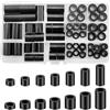 gaoduanluoluo 90pz Distanziali Rotondi in Nylon, Distanziatori Isolanti per viti M6 M8, Non Filettato Distanziatori di Supporto per Colonna, Rondelle Distanziali in Plastica (Nero)