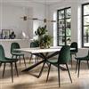 DEGHI Tavolo da pranzo 200x100 cm top effetto rovere bianco 38 mm e gambe incrociate in metallo nero - Manty
