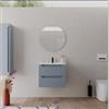 DEGHI Mobile bagno sospeso 60 cm carta da zucchero con lavabo integrato e specchio - Sleek Plus