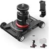 NEEWER Fotocamera Slider Dolly con testa a sfera e morsetto telefonico, 4 ruote tavolo Dolly con panoramica a 360°, compatibile con fotocamera mirrorless mini videocamere GoPro iPhone e telefoni