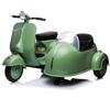 Piston Car Piaggio Verde Vespa con Sidecar Moto Elettrica da Bambini a Batteria 12 V