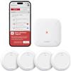 X-Sense Rilevatori d'Acqua WiFi Ultrasottili con Stazione Base SBS50, Sensori Allagamento IP67 con Avvisi via App, Design da 17,3 mm, Sensori di Livello per Cucine, Bagni e Cantine, SWS0A41