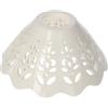 Keyhomestore- Paralume in Ceramica, Colore Bianco taforato, diametro cm 18, Ideale come complemento di Arredo per Interni, ricambio per Lampadario adatto per cucina e salotto.