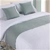 HLASMSPE Morbido runner da letto, grigio chiaro, non sbiadisce, tinta unita, decorazione per la casa, tovagliolo alla moda, per soggiorno, camera da letto, hotel, 240 x 50 cm