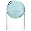 LOVIVER 1 piece rotondi in vetro borosilicato Vaso per fiori in vetro trasparente Vaso per fiori decorativo per da letto Ufficio Cerimonia, Azzurro alto