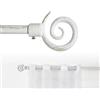 Generico GD LOVES YOUR HOME Bastone Tenda Estensibile 70-120 cm 120-210 cm o 160x310cm Ferro Antichizzato Shabby Chic Asta Anelli Scorritenda MOD.forma a spirale (Bianco(versione Danneggiata), 70-120cm)