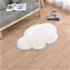 Treer Morbido Tappeto Salotto Pelo Corto Moderno Forma di Nuvola Tappeti per Soggiorno Anti Scivolo Tappeti per Interni Tappeti,Adatto per Divano Camera da Letto Home Decor (60x90cm,Bianco)