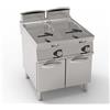 Friggitrice a GAS a 2 vasche da lt. 17+17. Dim.cm.80x90x85H. - Potenza termica 32 Kw. - Vasca Pulita