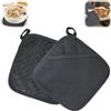 aghoer Presine in cotone, 2 presine, 17 x 17 cm, resistenti al calore, presine da cucina, colore: nero