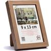 3-B Cornice MEGA - Marrone (quercia con una venatura del legno visivamente morbida) - 9x13 cm - cornice per foto in legno con vetro acrilico